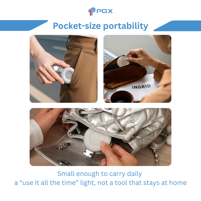 PGX™ HaloSnap Magnetic Selfie Light – MagSafe, Mirror & Stand