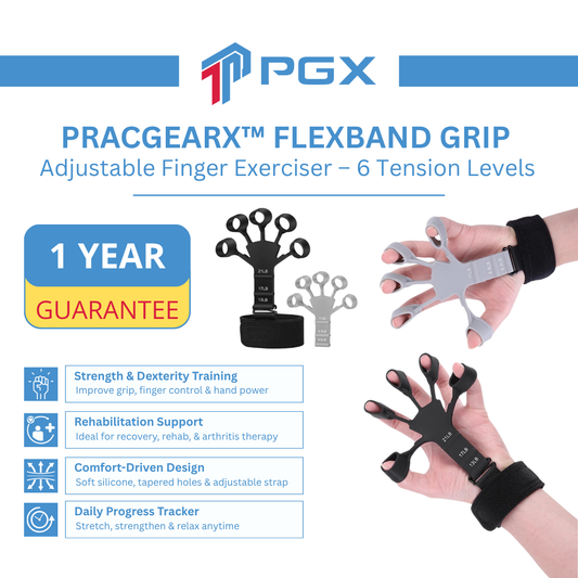 PGX™ FlexBand Grip – Adjustable Finger Exerciser (6 Tension Levels)