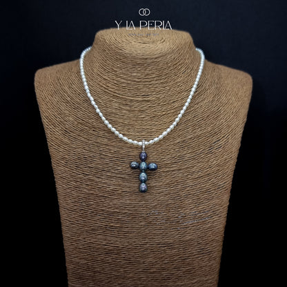 Eternal Cross Pearl Necklace