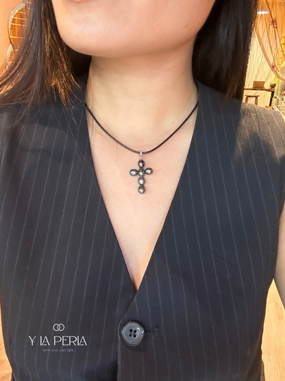Eternal Cross Pearl Necklace