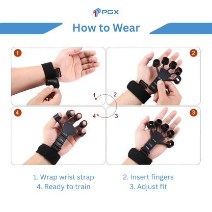 PGX™ FlexBand Grip – Adjustable Finger Exerciser (6 Tension Levels)