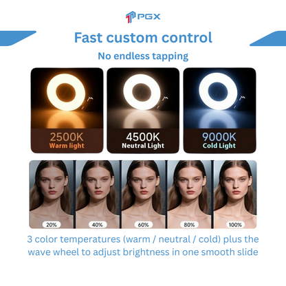 PGX™ HaloSnap Magnetic Selfie Light – MagSafe, Mirror & Stand