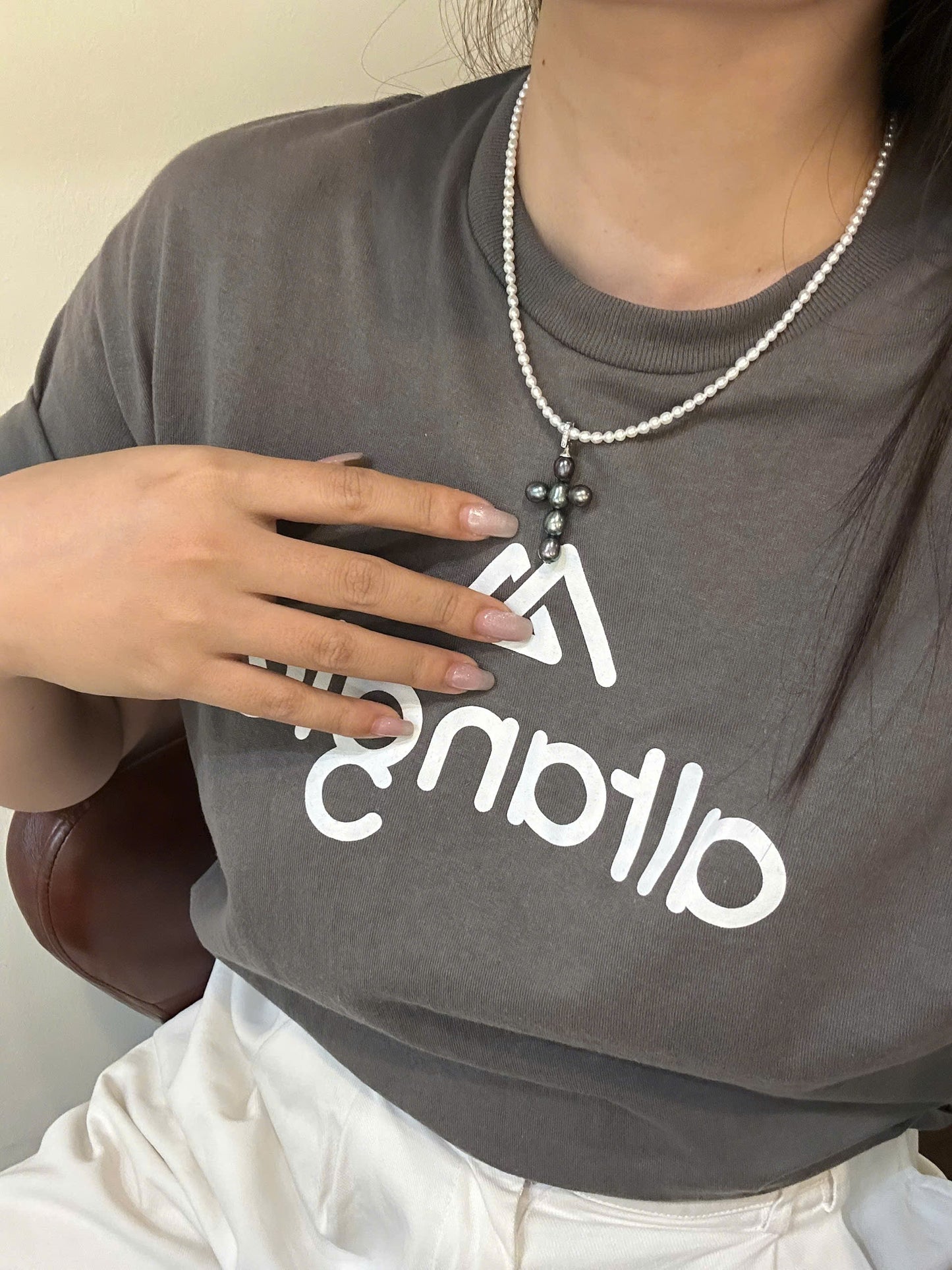 Eternal Cross Pearl Necklace