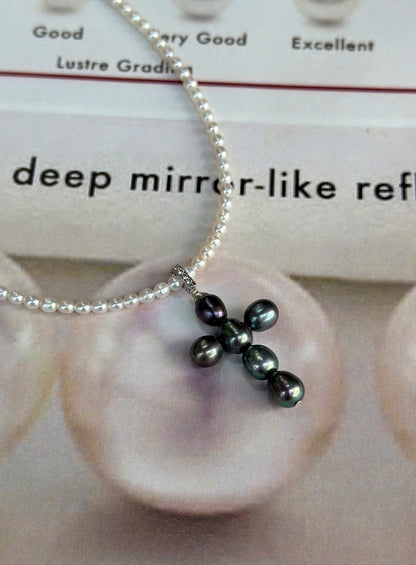 Eternal Cross Pearl Necklace